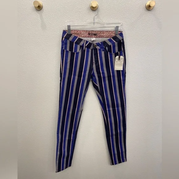 NWT - Element Eden Striped Denim Navy Black Grey Skinny Jeans Size 27 - Picture 3 of 11